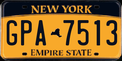 NY license plate GPA7513