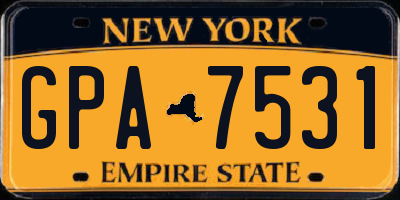 NY license plate GPA7531