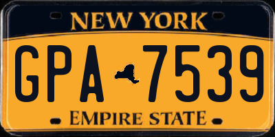 NY license plate GPA7539
