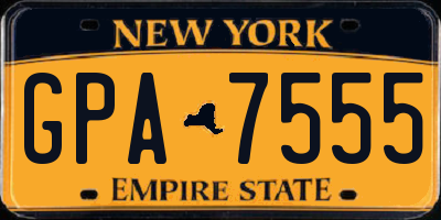 NY license plate GPA7555