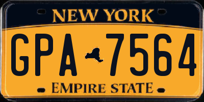 NY license plate GPA7564