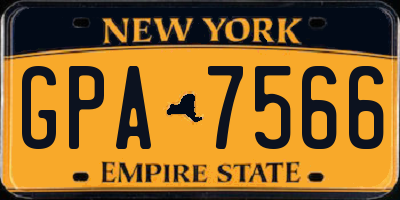 NY license plate GPA7566
