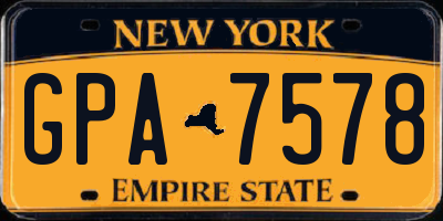 NY license plate GPA7578
