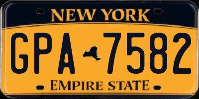 NY license plate GPA7582