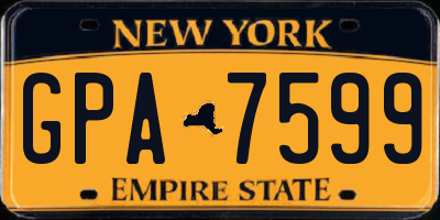 NY license plate GPA7599