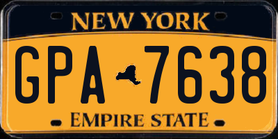 NY license plate GPA7638