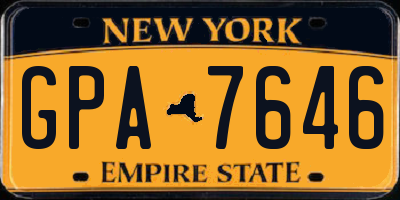 NY license plate GPA7646