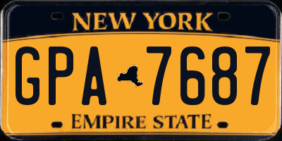 NY license plate GPA7687