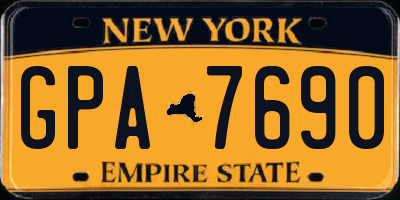 NY license plate GPA7690