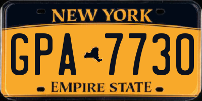 NY license plate GPA7730