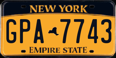 NY license plate GPA7743