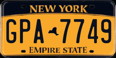 NY license plate GPA7749