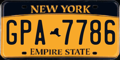 NY license plate GPA7786