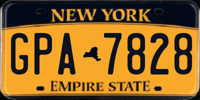 NY license plate GPA7828