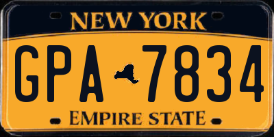 NY license plate GPA7834