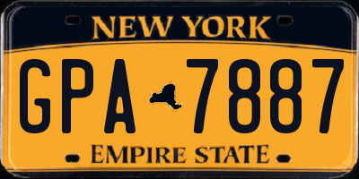 NY license plate GPA7887