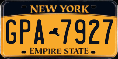 NY license plate GPA7927