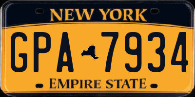 NY license plate GPA7934