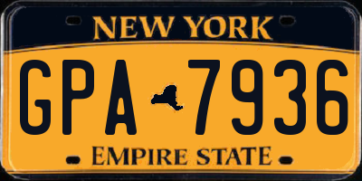 NY license plate GPA7936