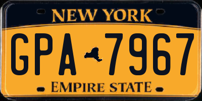 NY license plate GPA7967