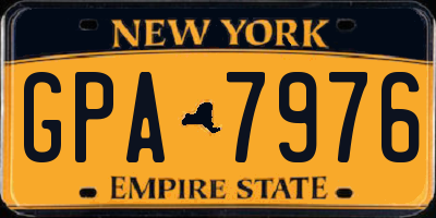 NY license plate GPA7976