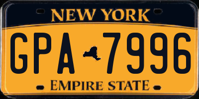 NY license plate GPA7996