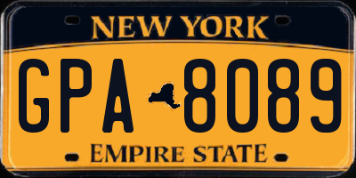 NY license plate GPA8089