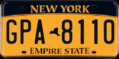 NY license plate GPA8110
