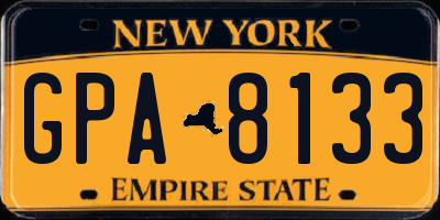 NY license plate GPA8133