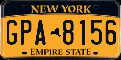 NY license plate GPA8156