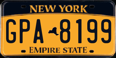 NY license plate GPA8199