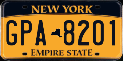 NY license plate GPA8201