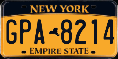NY license plate GPA8214