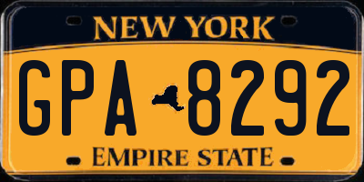 NY license plate GPA8292