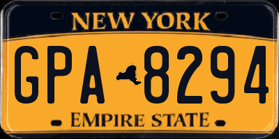NY license plate GPA8294