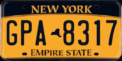 NY license plate GPA8317