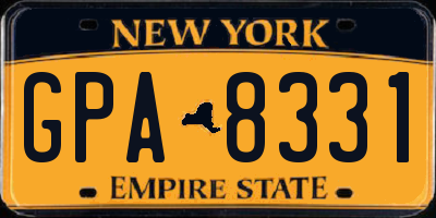 NY license plate GPA8331