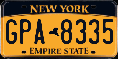 NY license plate GPA8335