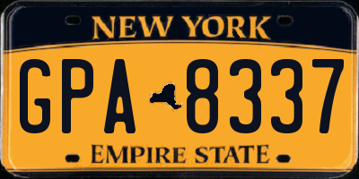 NY license plate GPA8337