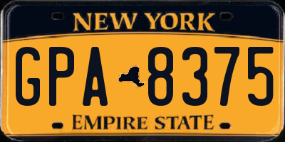 NY license plate GPA8375