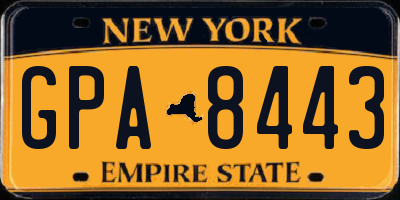 NY license plate GPA8443