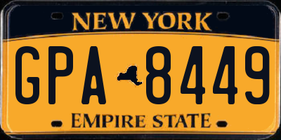 NY license plate GPA8449