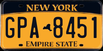 NY license plate GPA8451