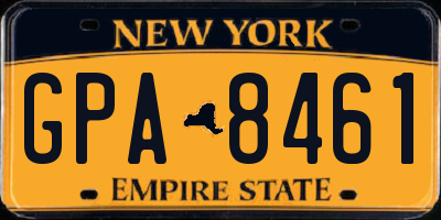NY license plate GPA8461