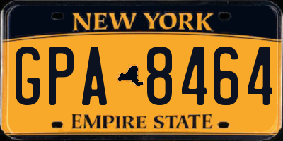 NY license plate GPA8464