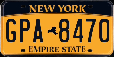 NY license plate GPA8470