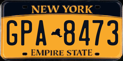 NY license plate GPA8473