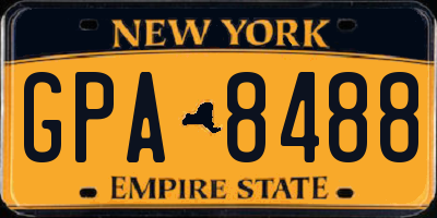 NY license plate GPA8488