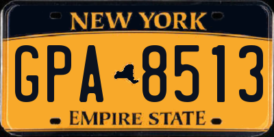 NY license plate GPA8513