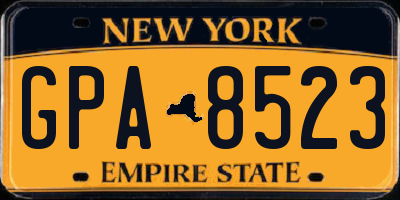 NY license plate GPA8523